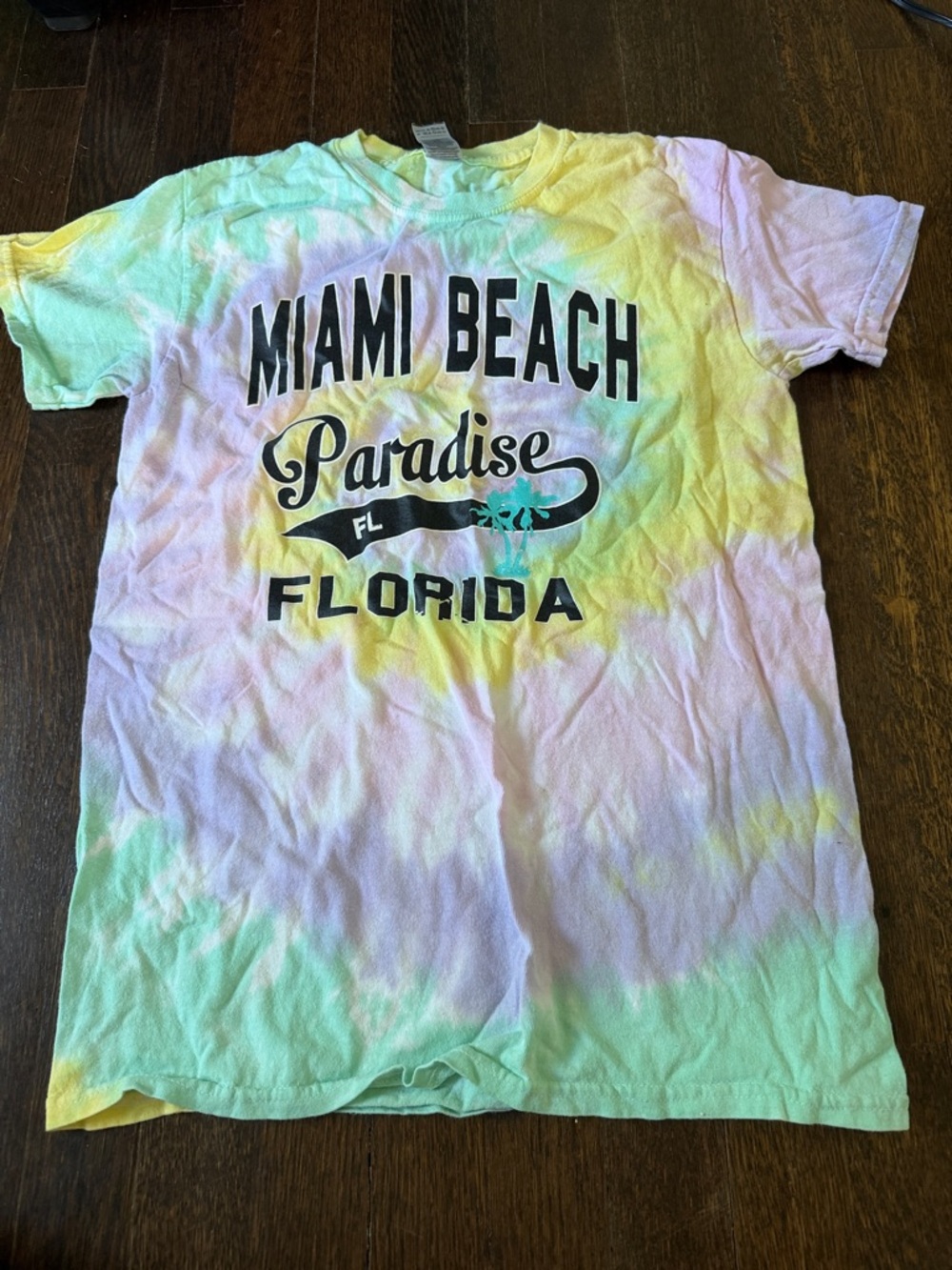 Miami Beach Paradise Florida Tie-Dye Tee